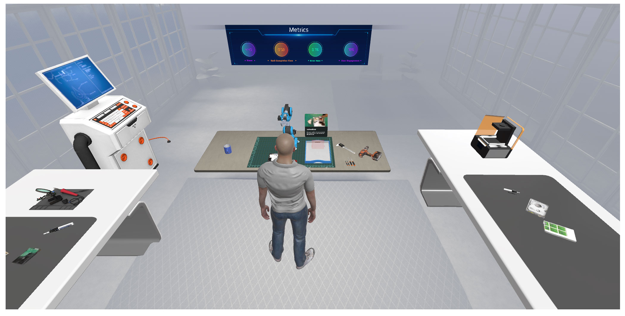 Graphic depiction of virtual training environment