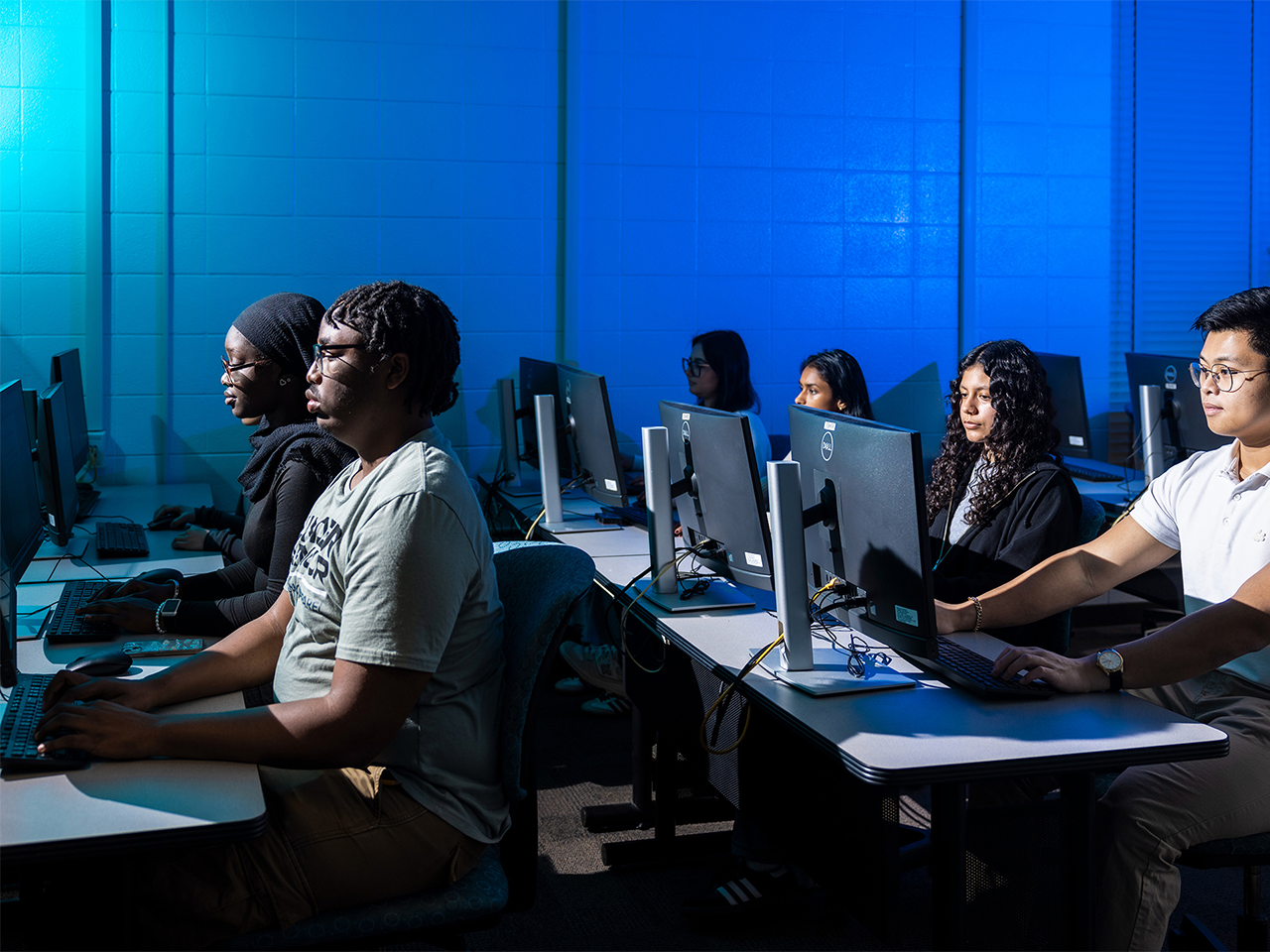Students work on computers in a lab at Boyd Research and Education Center. (Chamberlain Smith/UGA)