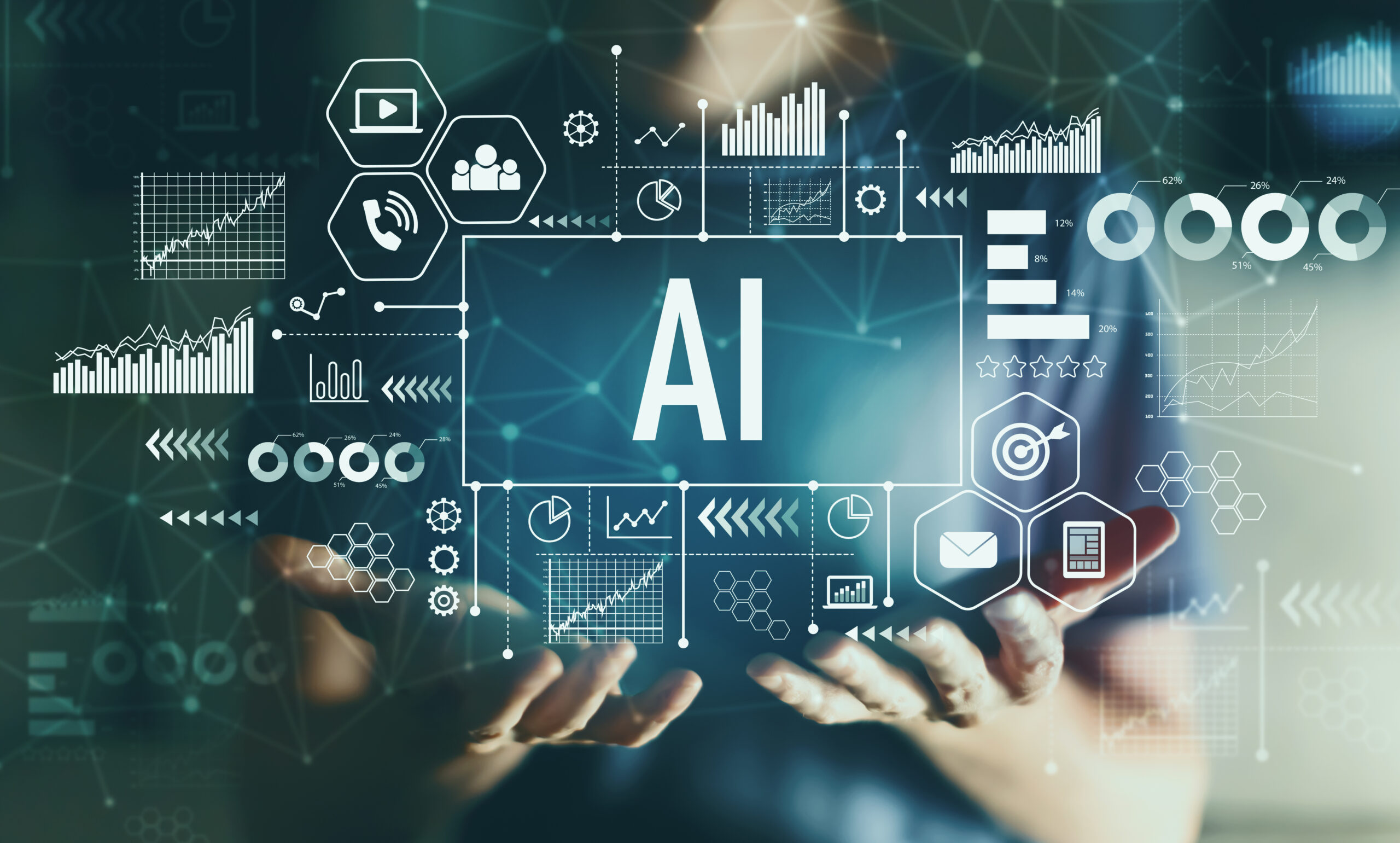 A photo illustration of AI circuits